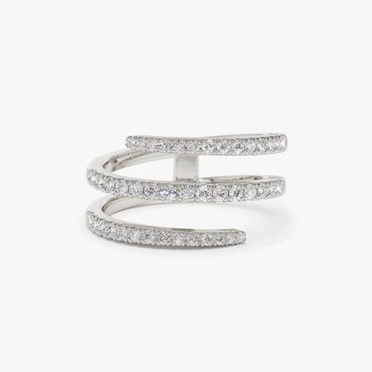 14k Gold 0.58 ctw Round Cut Diamond Spiral Ring