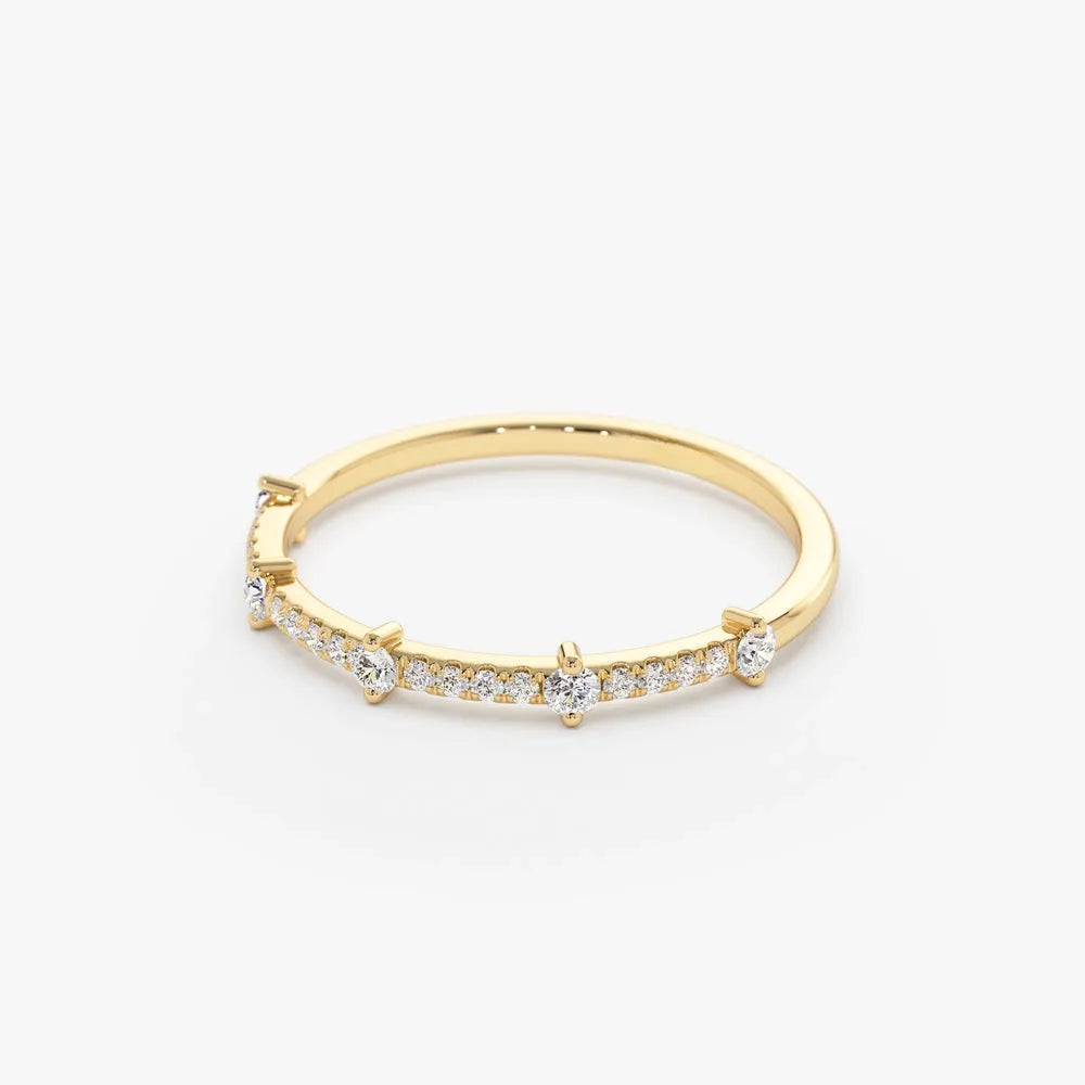 14k Gold Round Diamond 0.25 ctw Stacking Wedding Band
