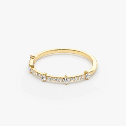 14k Gold Round Diamond 0.25 ctw Stacking Wedding Band