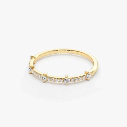 14k Gold Round Diamond 0.25 ctw Stacking Wedding Band