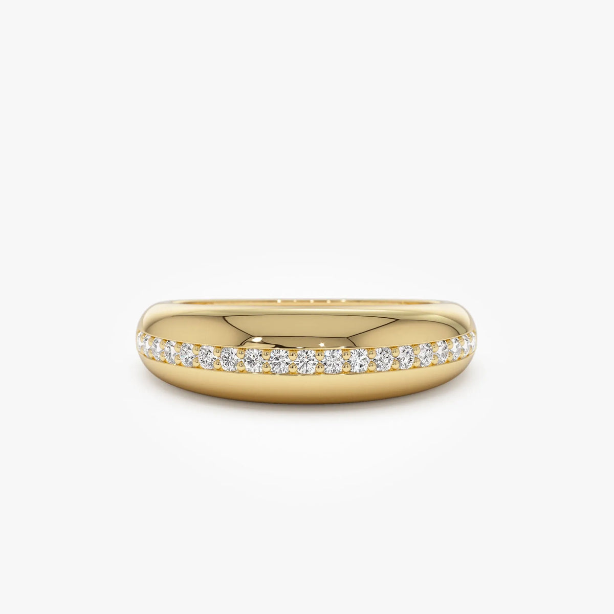 14K Solid Gold Round Diamond 0.20 Carat Dome Balloon Ring