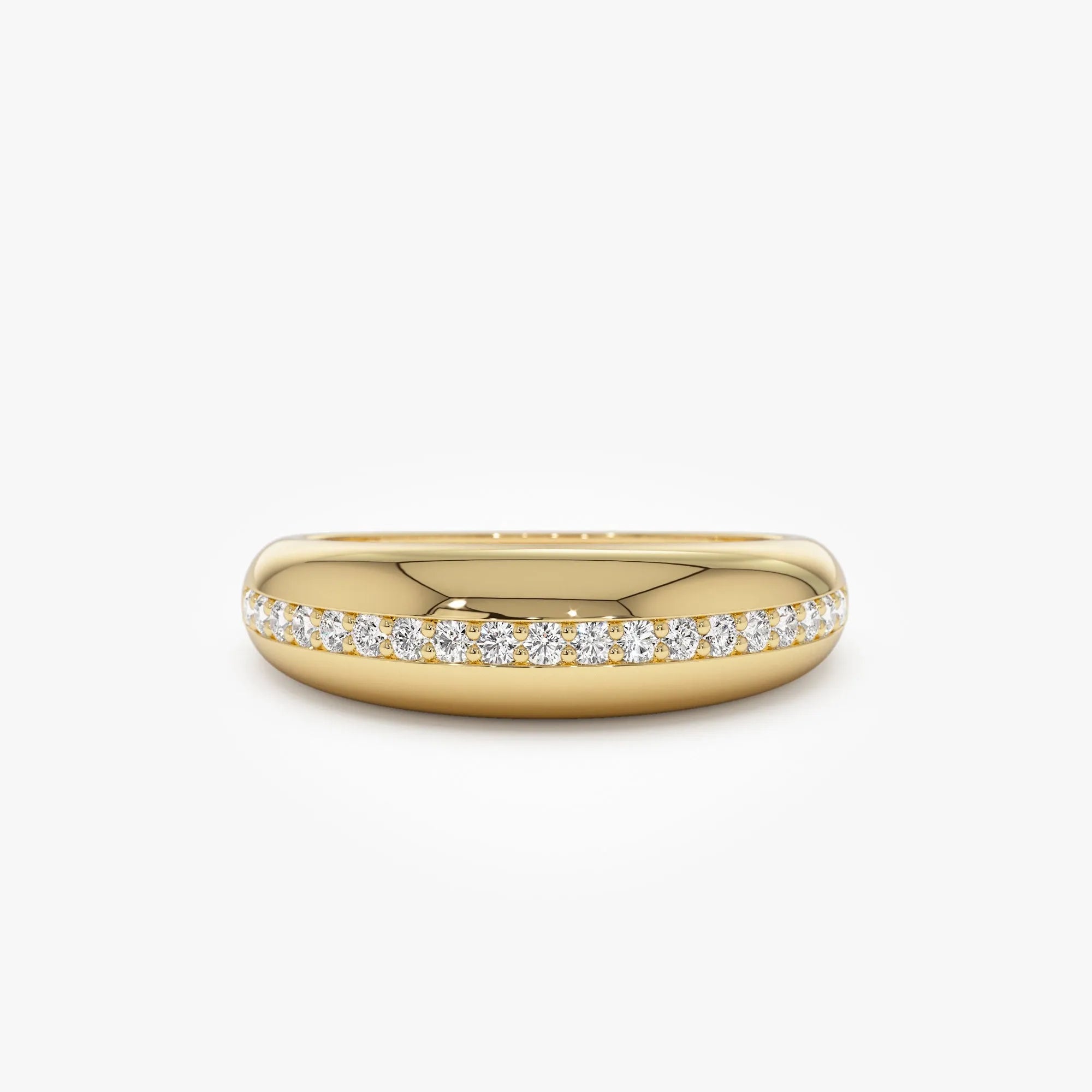 14K Solid Gold Round Diamond 0.20 Carat Dome Balloon Ring
