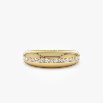 14K Solid Gold Round Diamond 0.20 Carat Dome Balloon Ring
