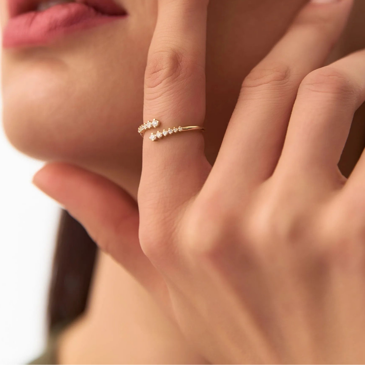 14k Gold Diamond Round Cut Wrapped Ring 0.24 ctw