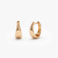 14k Gold Teardrop Graduated Hoop Earrings 13mm Polished Statement Style