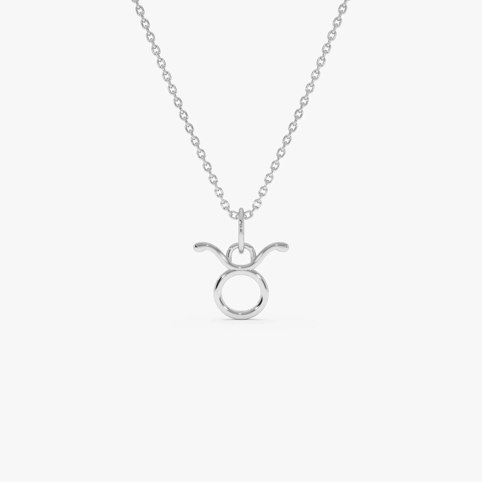 14k Solid Gold Taurus Zodiac Charm Pendant Necklace