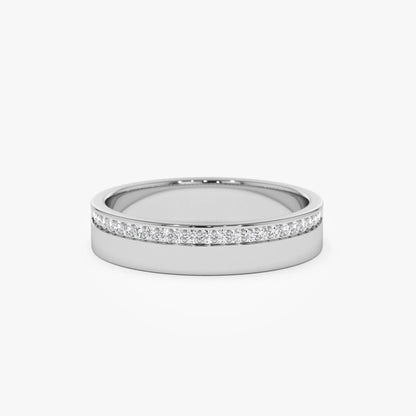 14K Gold Round Diamond Half Eternity Wedding Band 4mm 0.12 Carat