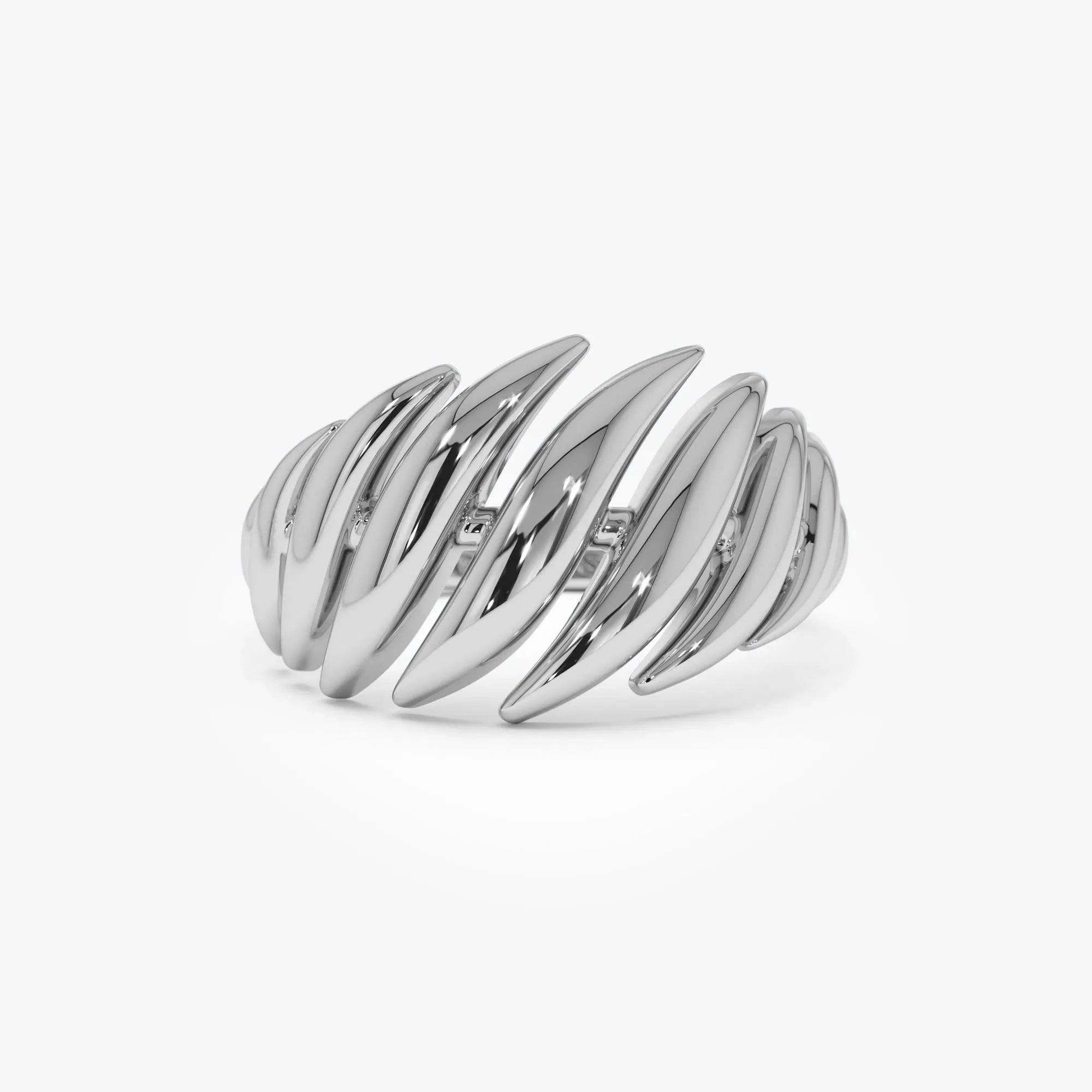 14k Gold Chunky Wave Dome Cocktail Ring 11.75mm Wide Statement Band
