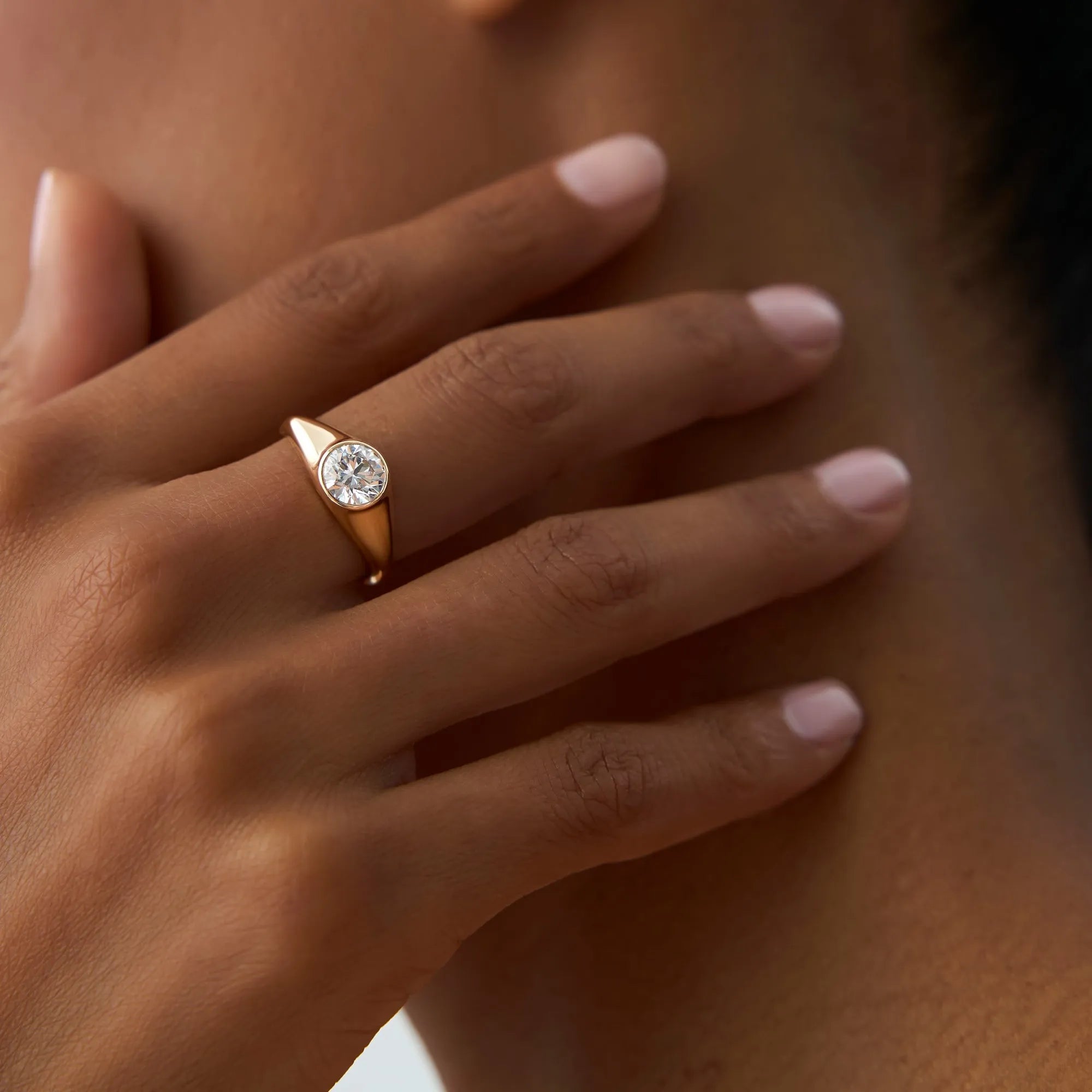 14k Gold Lab Grown Diamond Round Ring 1.00 ctw Alina