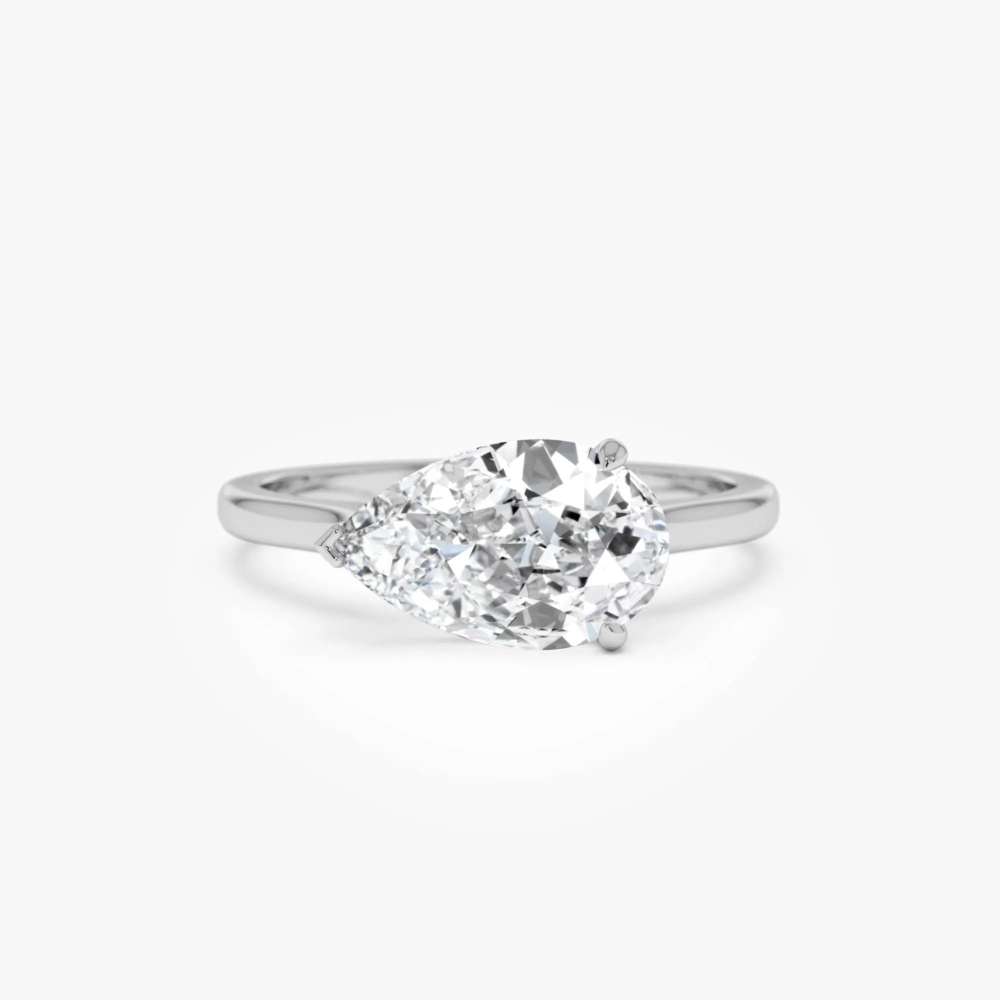 14k Gold 1 Carat Pear Lab Grown Diamond East-West Set Ring Daria