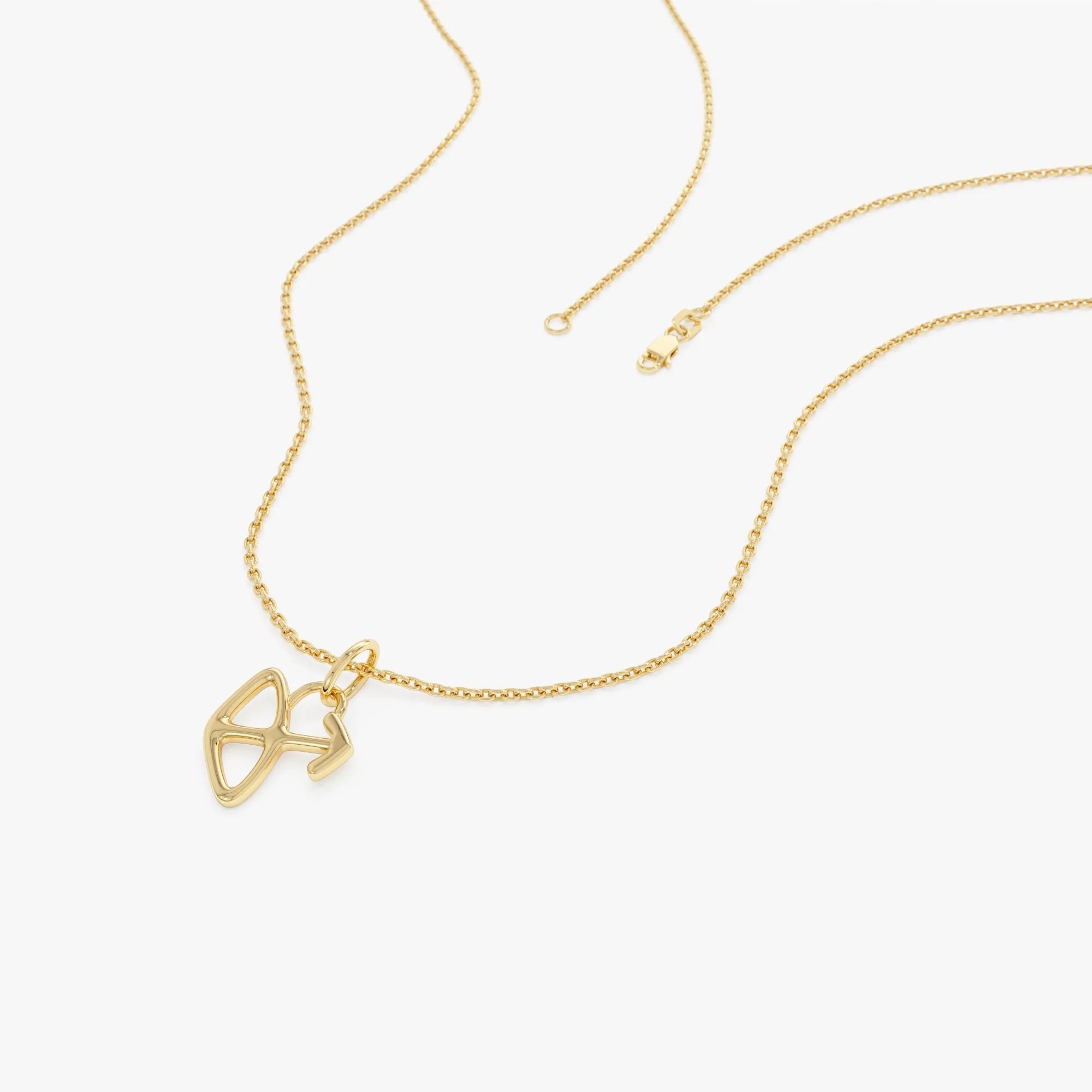 14k Solid Gold Sagittarius Zodiac Charm Pendant Necklace