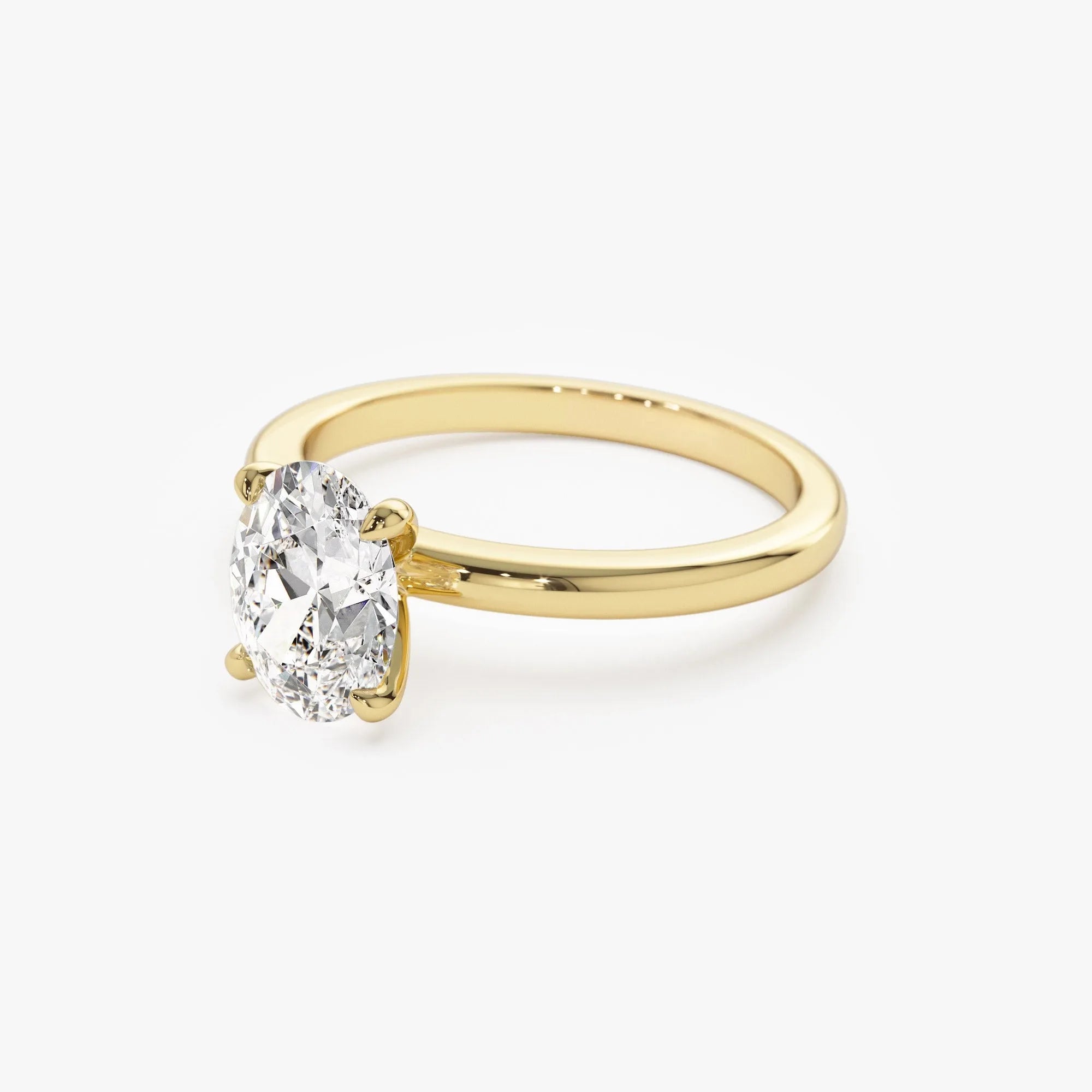 14K Gold Lab Grown Diamond Oval Engagement Ring Four Prong Setting 0.75 to 1.50 ctw Valeria