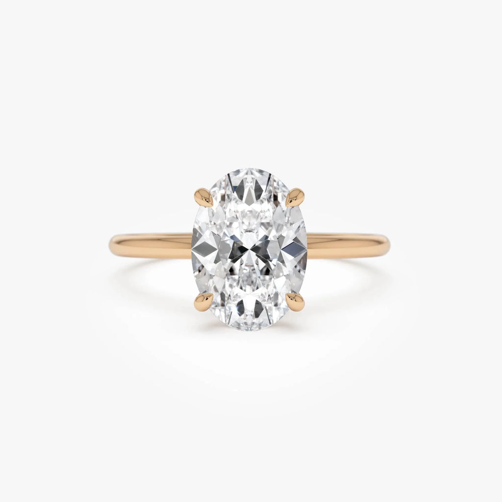 14k Gold Lab Grown Diamond Oval Cut Engagement Ring with Hidden Halo 2.10 ctw IGI Certified Maribel
