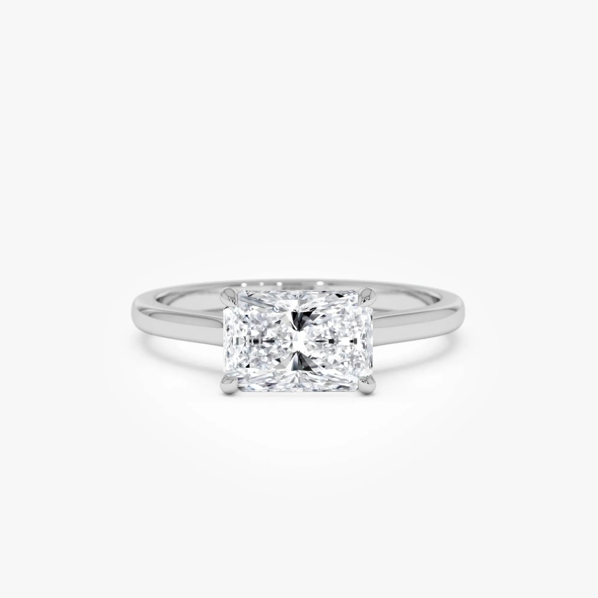 1 CTW Radiant Cut Lab Grown Diamond East-West Engagement Ring in 14K Gold