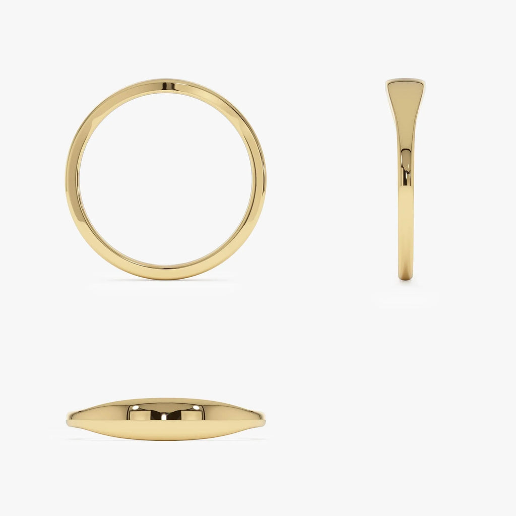 14k Gold Tapered Dome Ring 3.75mm Wide Band