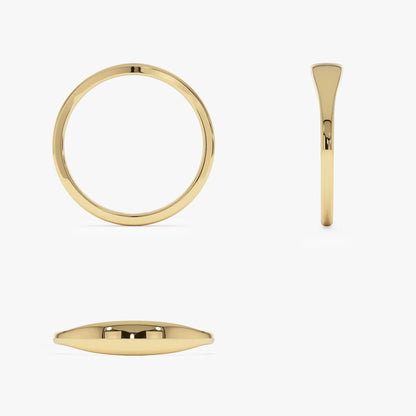 14k Gold Tapered Dome Ring 3.75mm Wide Band