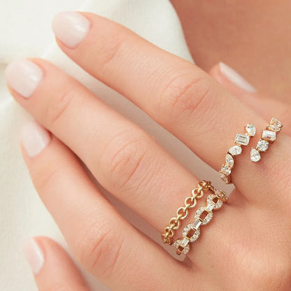 14K Solid Gold 3mm Stackable Minimalist Wedding Band Ring