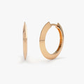 14k Solid Gold Flat Hoop Earrings 15mm Inner Diameter 1.90mm Width