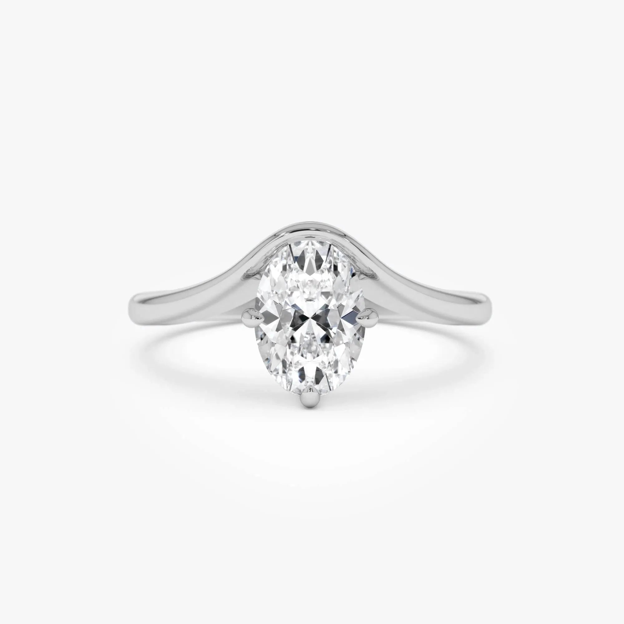 14k Gold Lab Grown Diamond 1.00 Carat Oval Cut IGI Certified Designer Setting Nerissa Ring