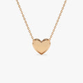 14k Solid Gold Puffed Heart Slider Pendant Necklace