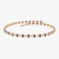 14k Gold 0.78ctw Round Sapphire Bezel Set Tennis Bracelet
