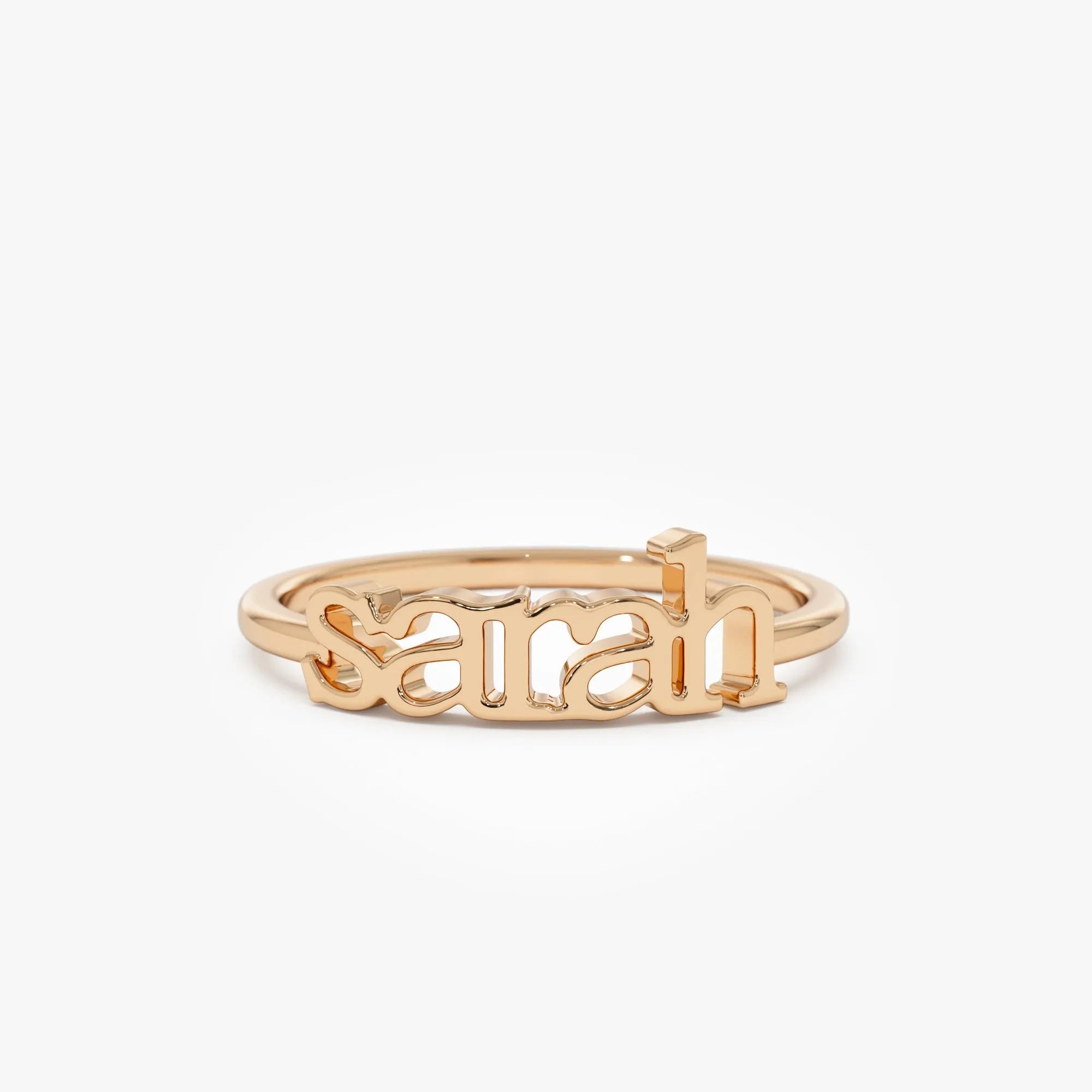 14K Solid Gold Personalized Custom Name Ring Handcrafted Jewelry