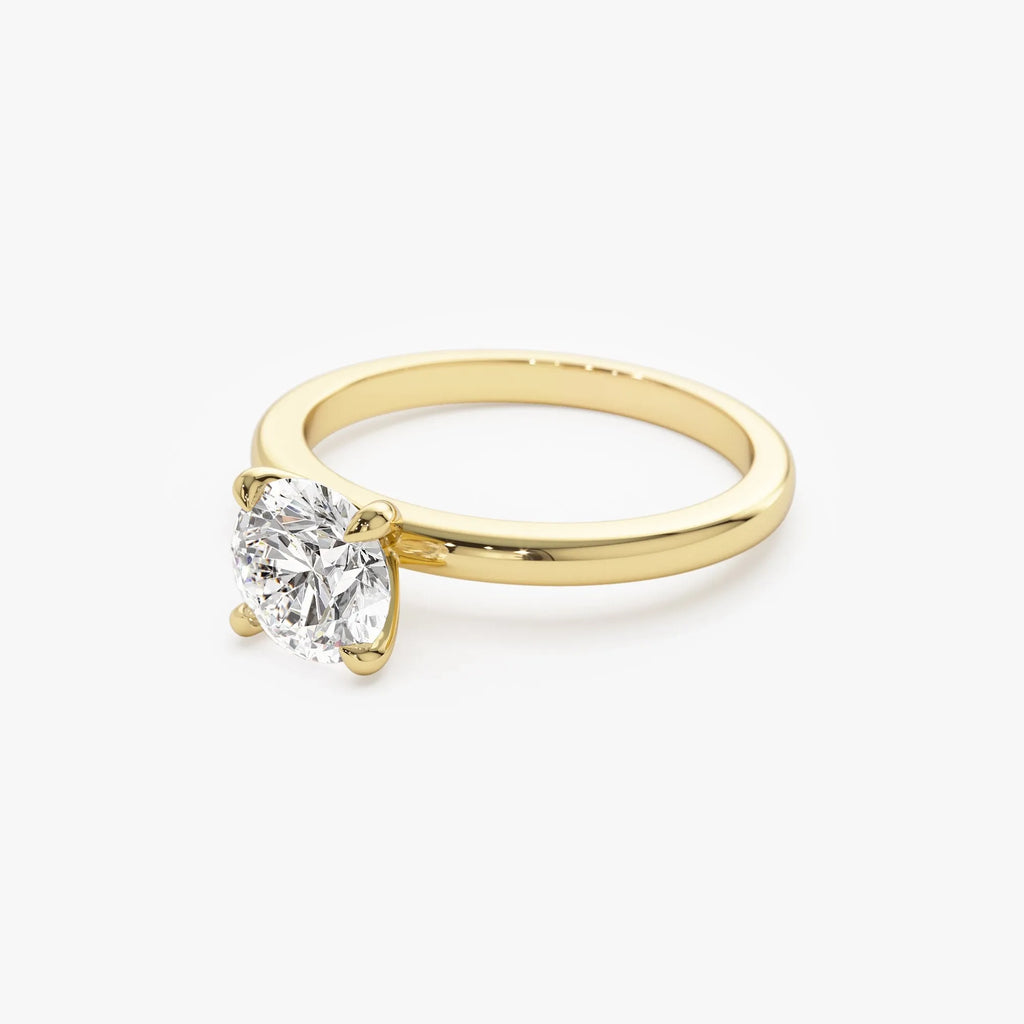 14k Gold Lab Grown Diamond Round Engagement Ring Valerie Four Prong Setting 0.75 to 1.50 ctw