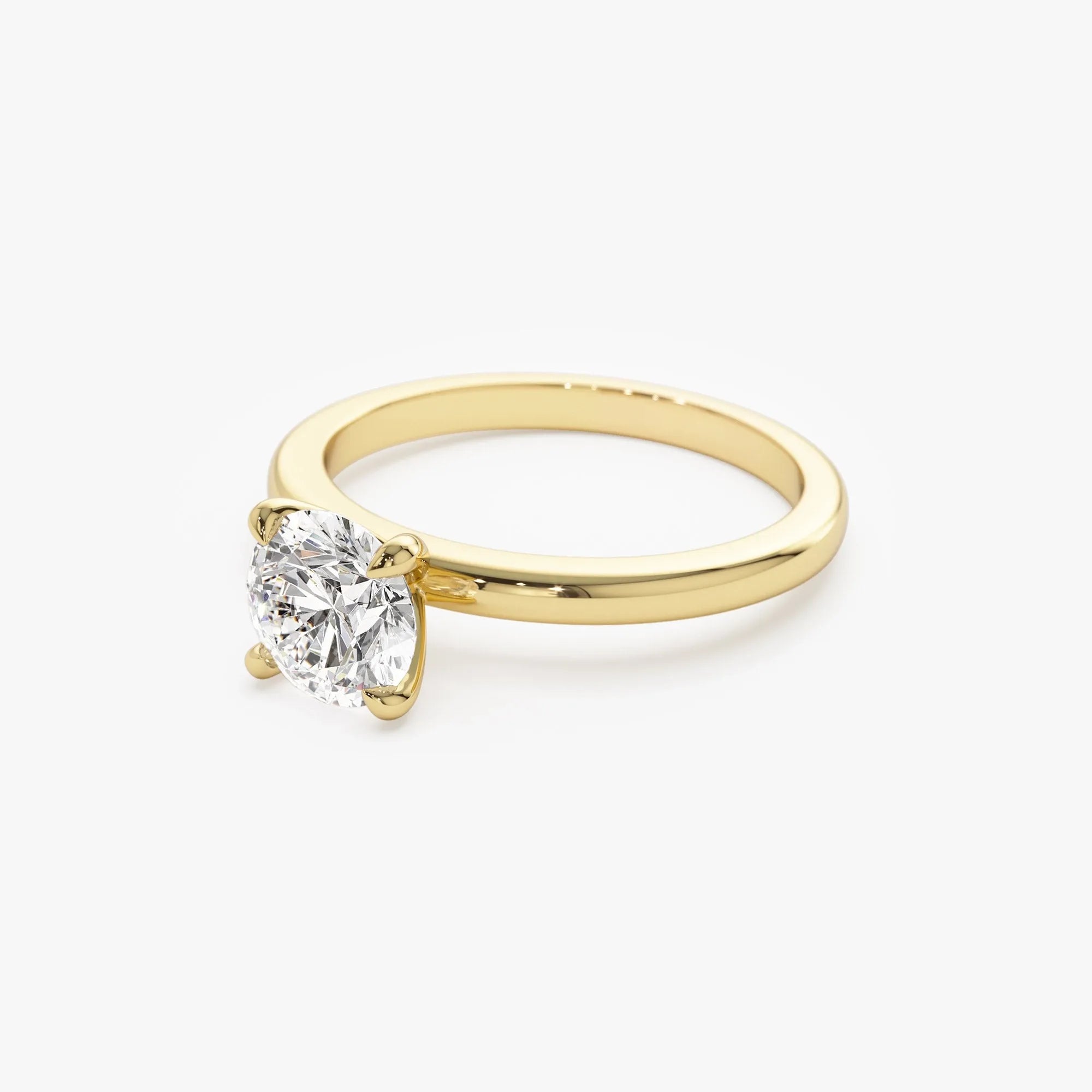 14k Gold Lab Grown Diamond Round Engagement Ring Valerie Four Prong Setting 0.75 to 1.50 ctw