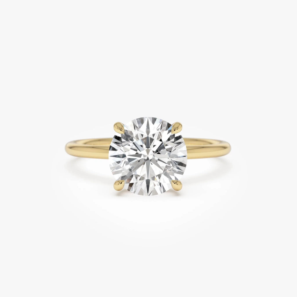 14k Gold 2.00 CTW Lab Grown Diamond Round Brilliant Engagement Ring Prong Setting IGI Certified