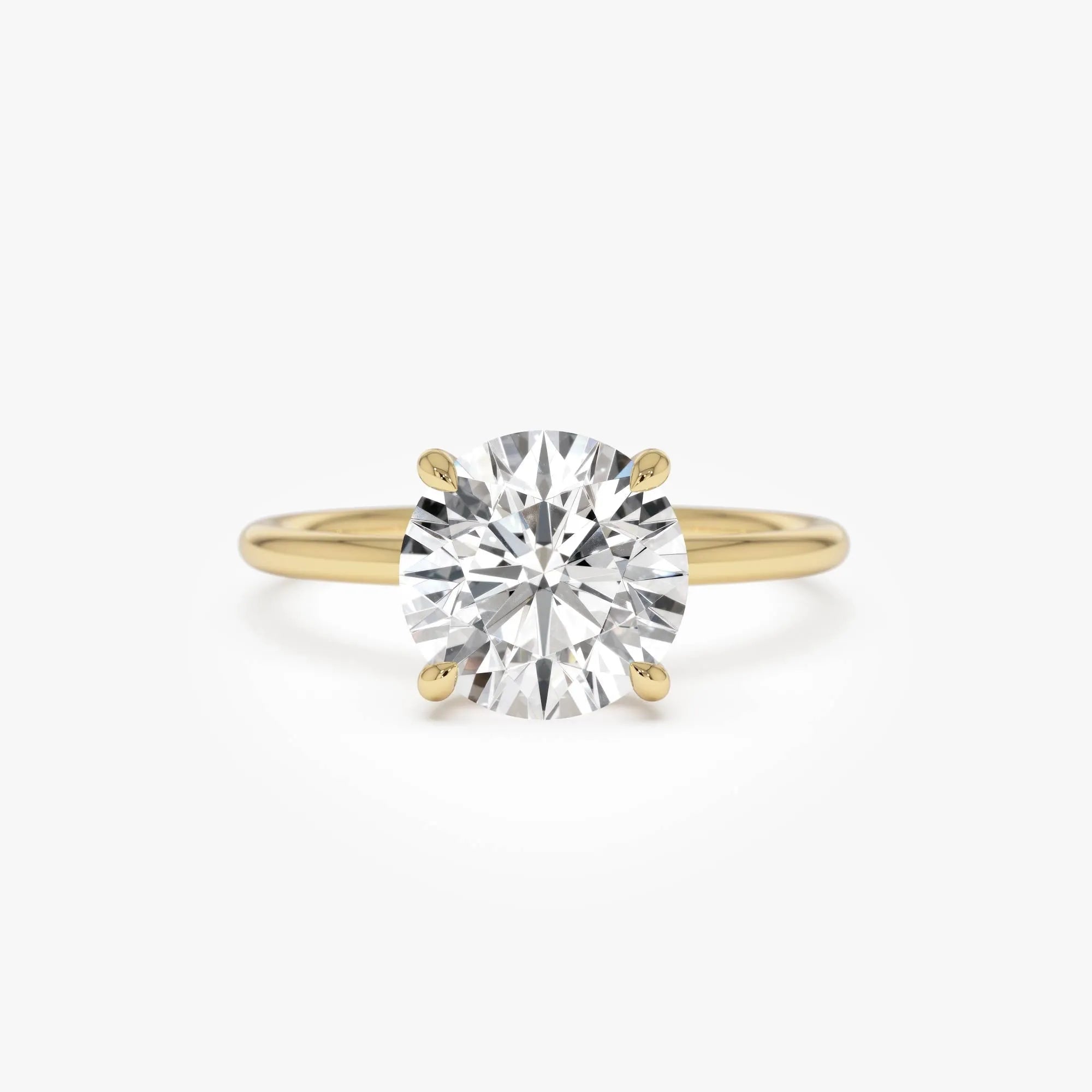 14k Gold 2.00 CTW Lab Grown Diamond Round Brilliant Engagement Ring Prong Setting IGI Certified