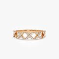 14K Solid Gold Round Diamond 0.22 Carat Pave Setting X Ring