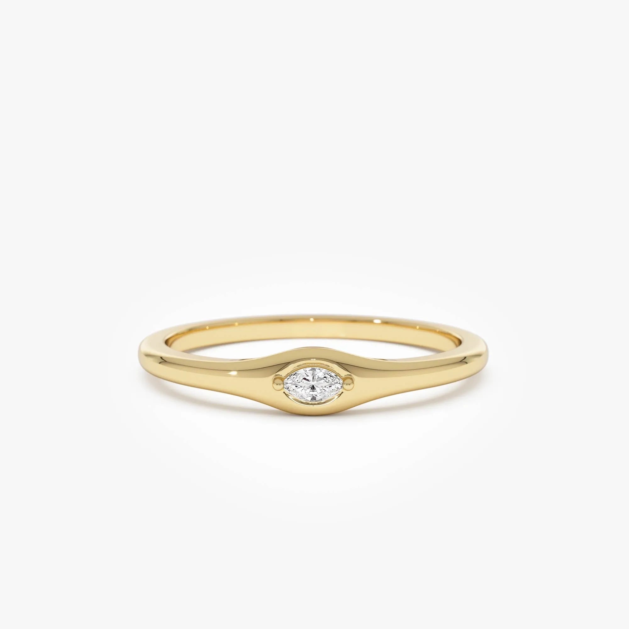 14k Gold Marquise Diamond Stacking Ring 0.08 ctw