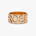 14K Solid Gold Diamond Chunky Name Band Ring Personalized Custom Jewelry