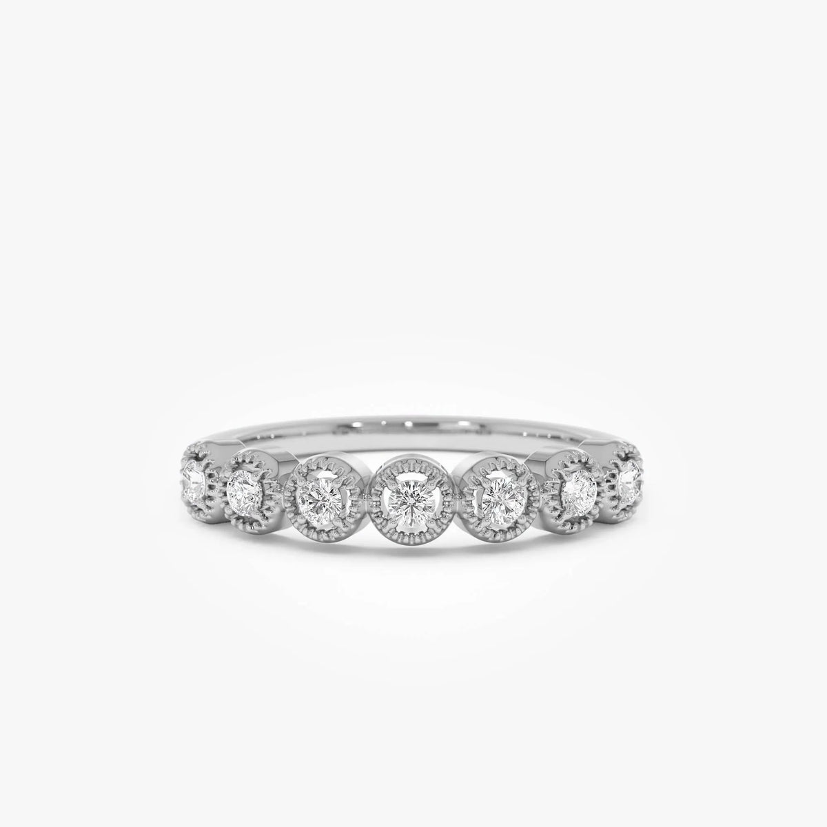 14k Gold Vintage Style Diamond Band Ring 0.17 ctw
