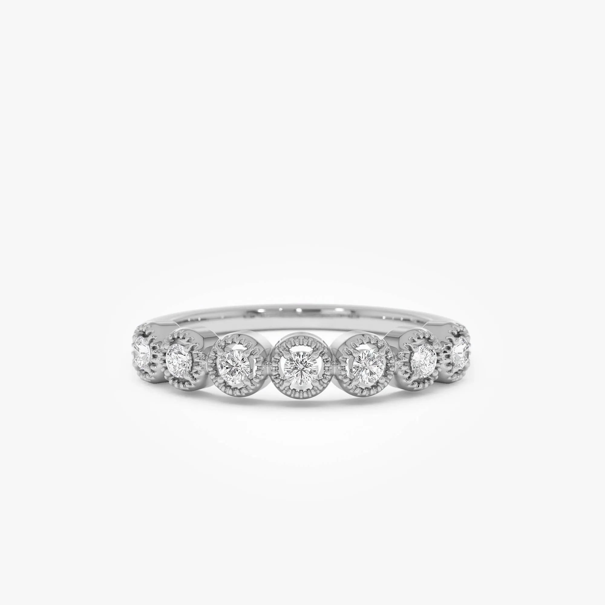 14k Gold Vintage Style Diamond Band Ring 0.17 ctw