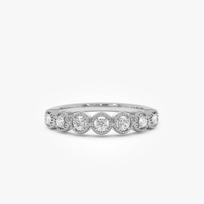 14k Gold Vintage Style Diamond Band Ring 0.17 ctw