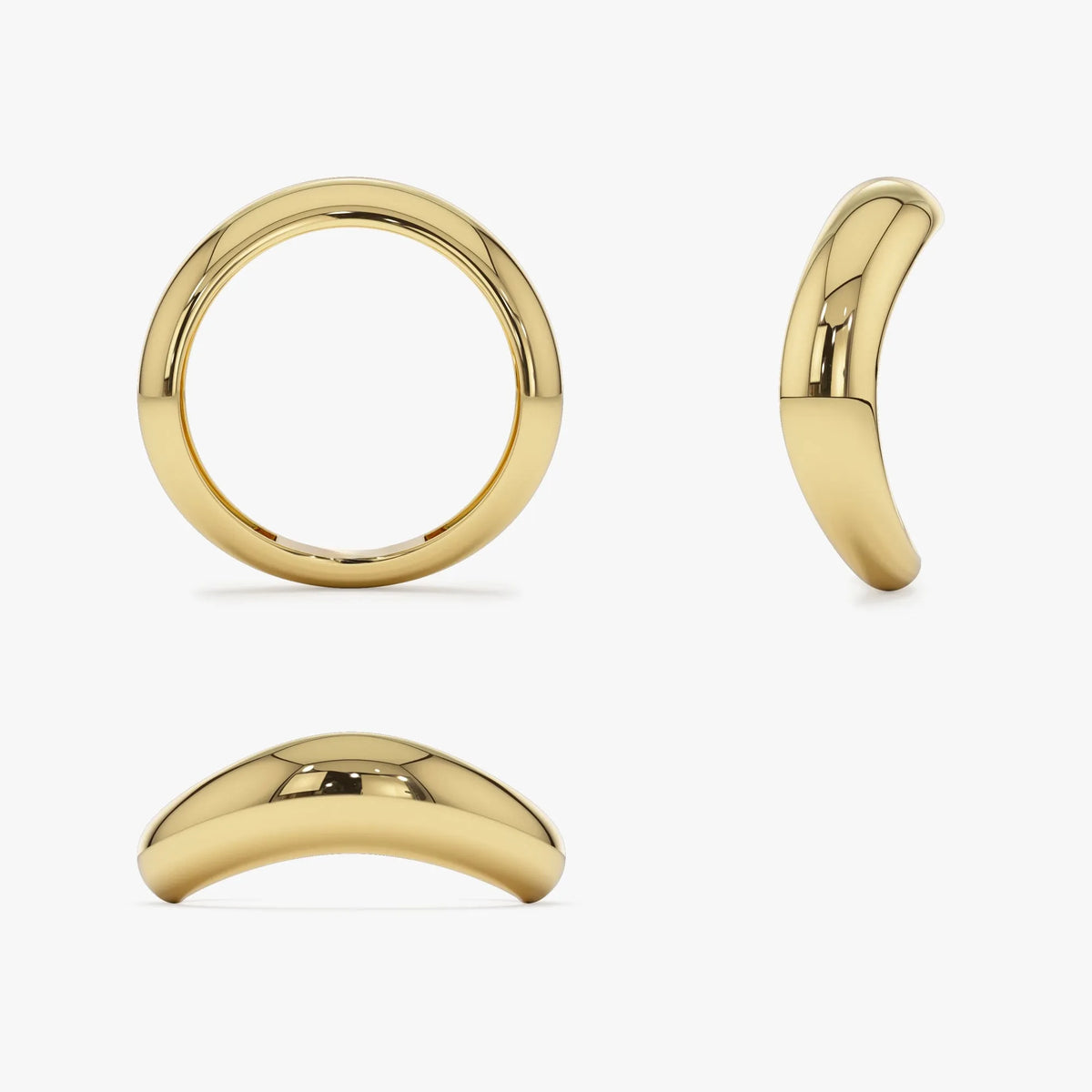 14k Solid Gold Amorphic Shaped Figure Graduated Band Ring