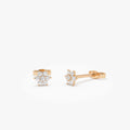 14k Gold Diamond Round Cut Floral Cluster Stud Earrings 0.18 ctw