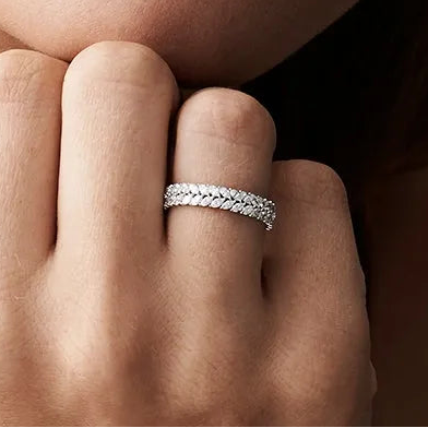 14k Gold 1.82 CTW Marquise Diamond Double Row Prong Set Ring