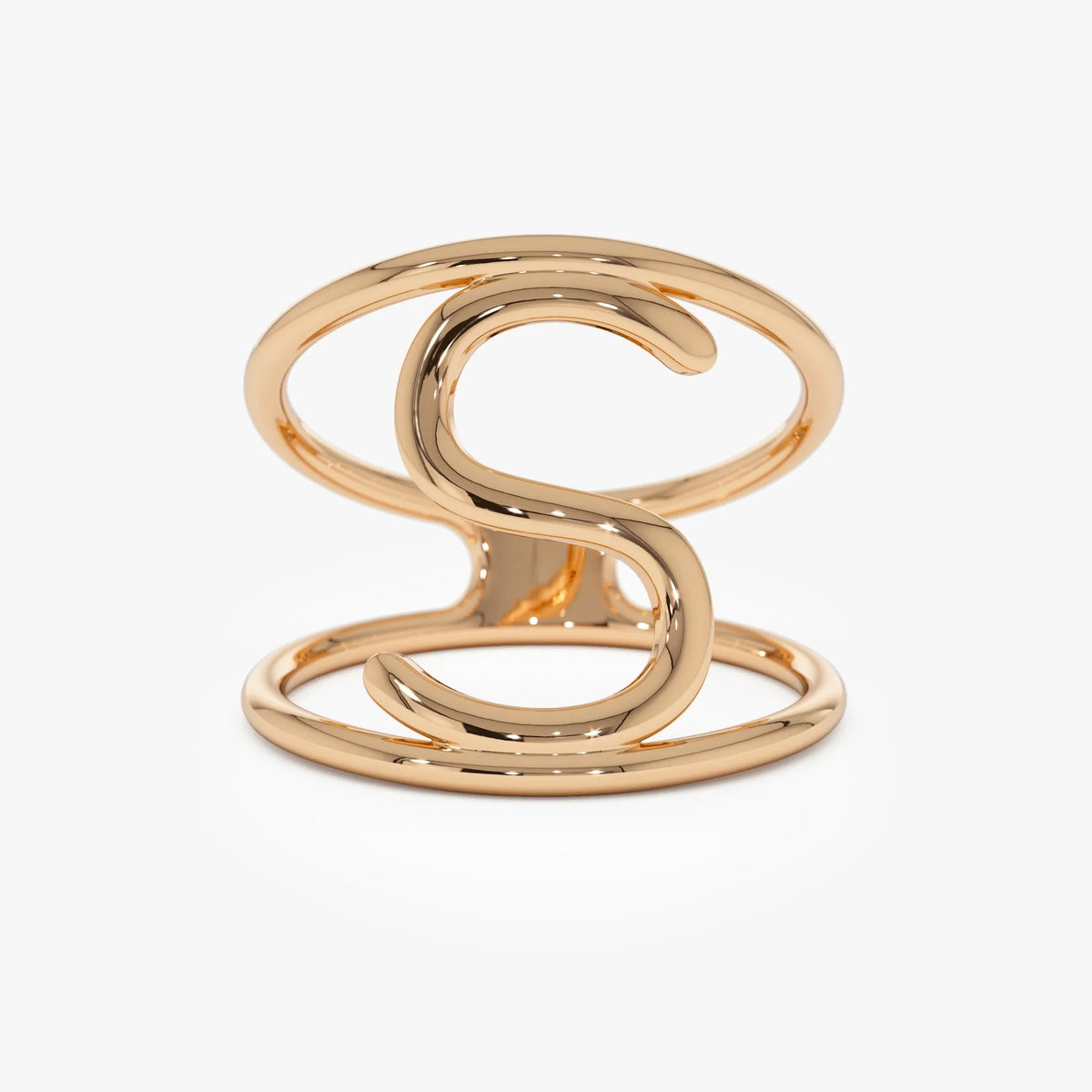 14K Solid Gold Personalized Initial Ring Custom Jewelry