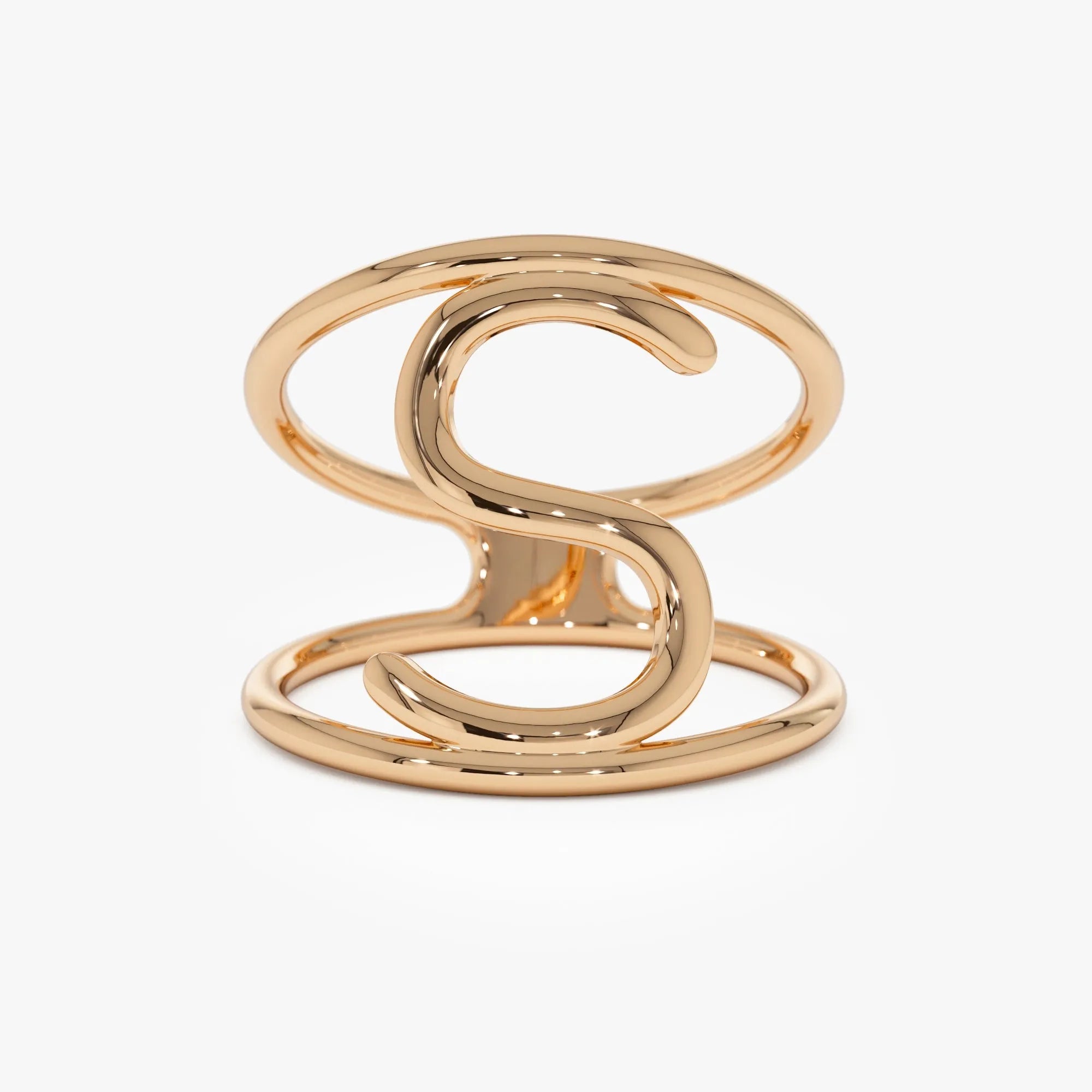 14K Solid Gold Personalized Initial Ring Custom Jewelry