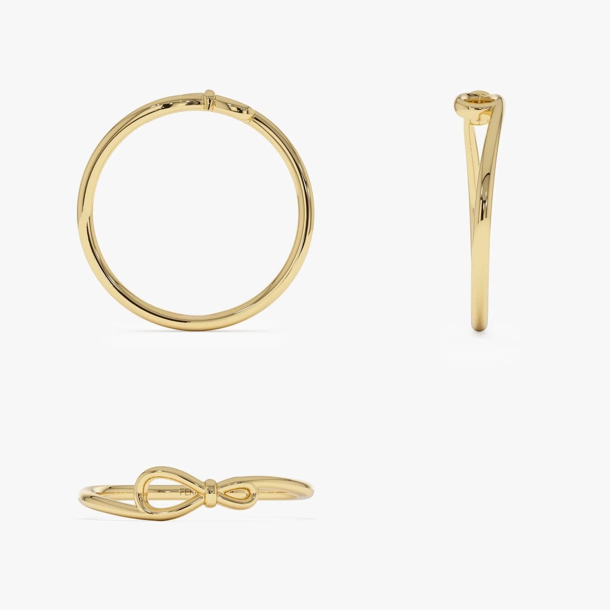 14k Gold Infinity Knot Ring 4.1mm Wide Minimalist Band