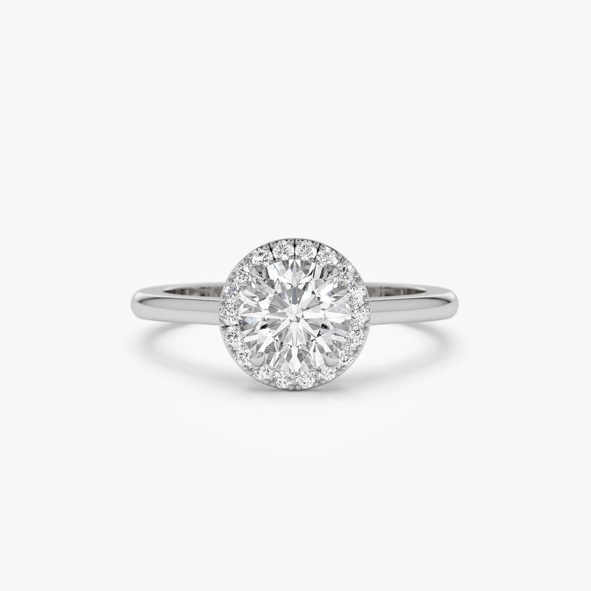 14k Gold 1.20 ctw Lab Grown Diamond Round Halo Engagement Ring Vivien