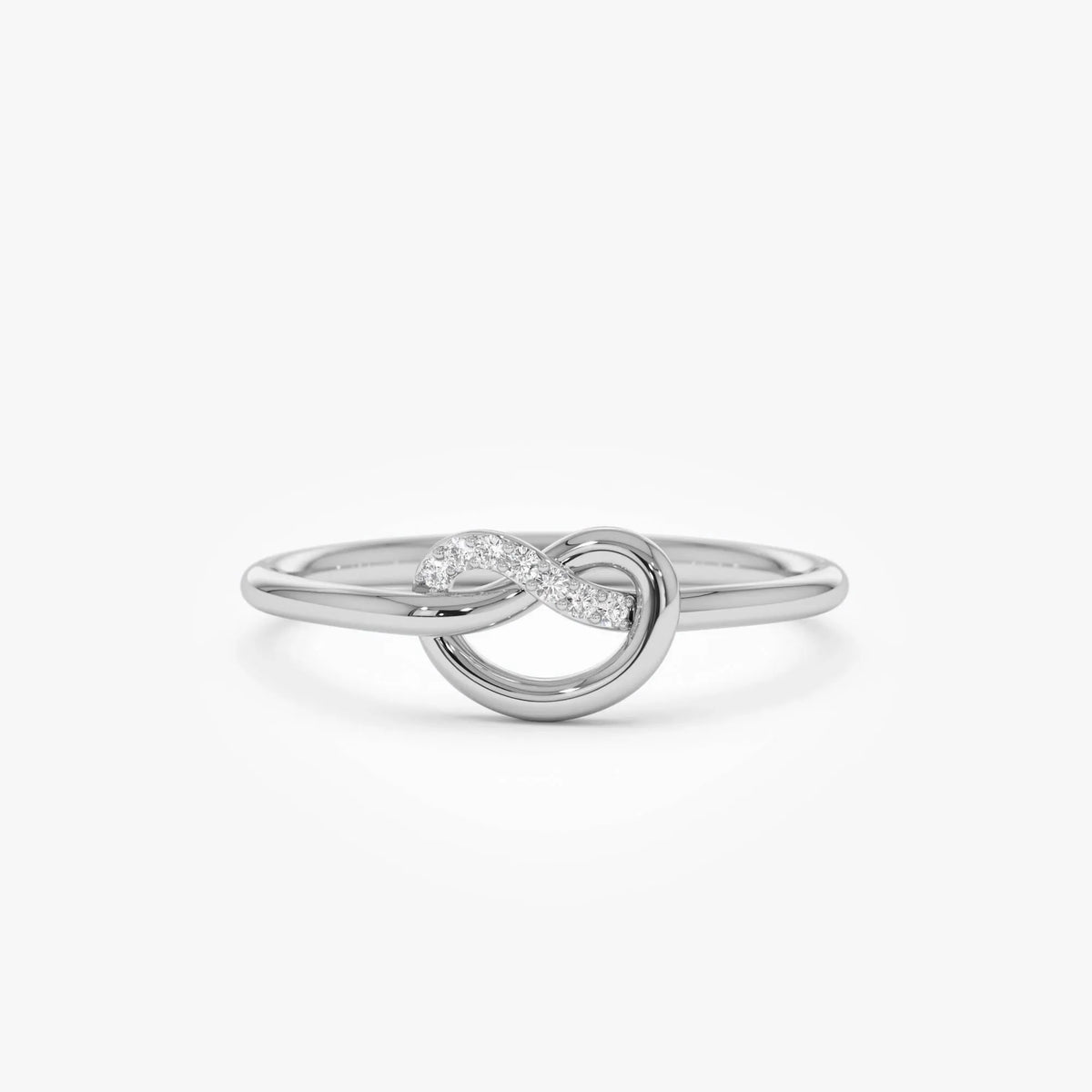 14k Gold Love Knot Diamond Ring 0.04 ctw