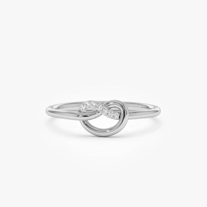 14k Gold Love Knot Diamond Ring 0.04 ctw