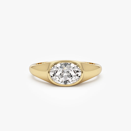 14k Gold 1.00 ctw Oval Lab Grown Diamond Amira Ring