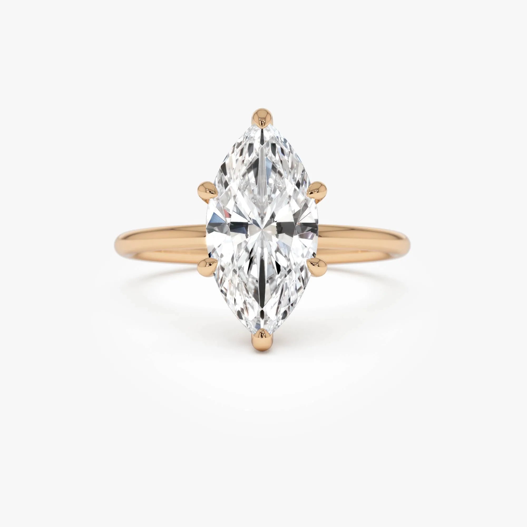 14k Gold 2.10 Ctw Marquise Lab Grown Diamond Hidden Halo Engagement Ring