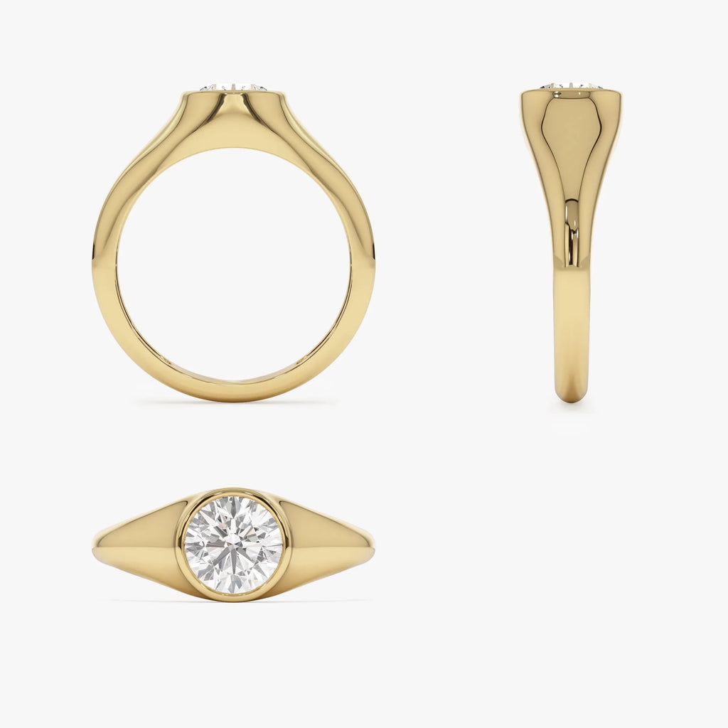 14k Gold Lab Grown Diamond Round Ring 1.00 ctw Alina