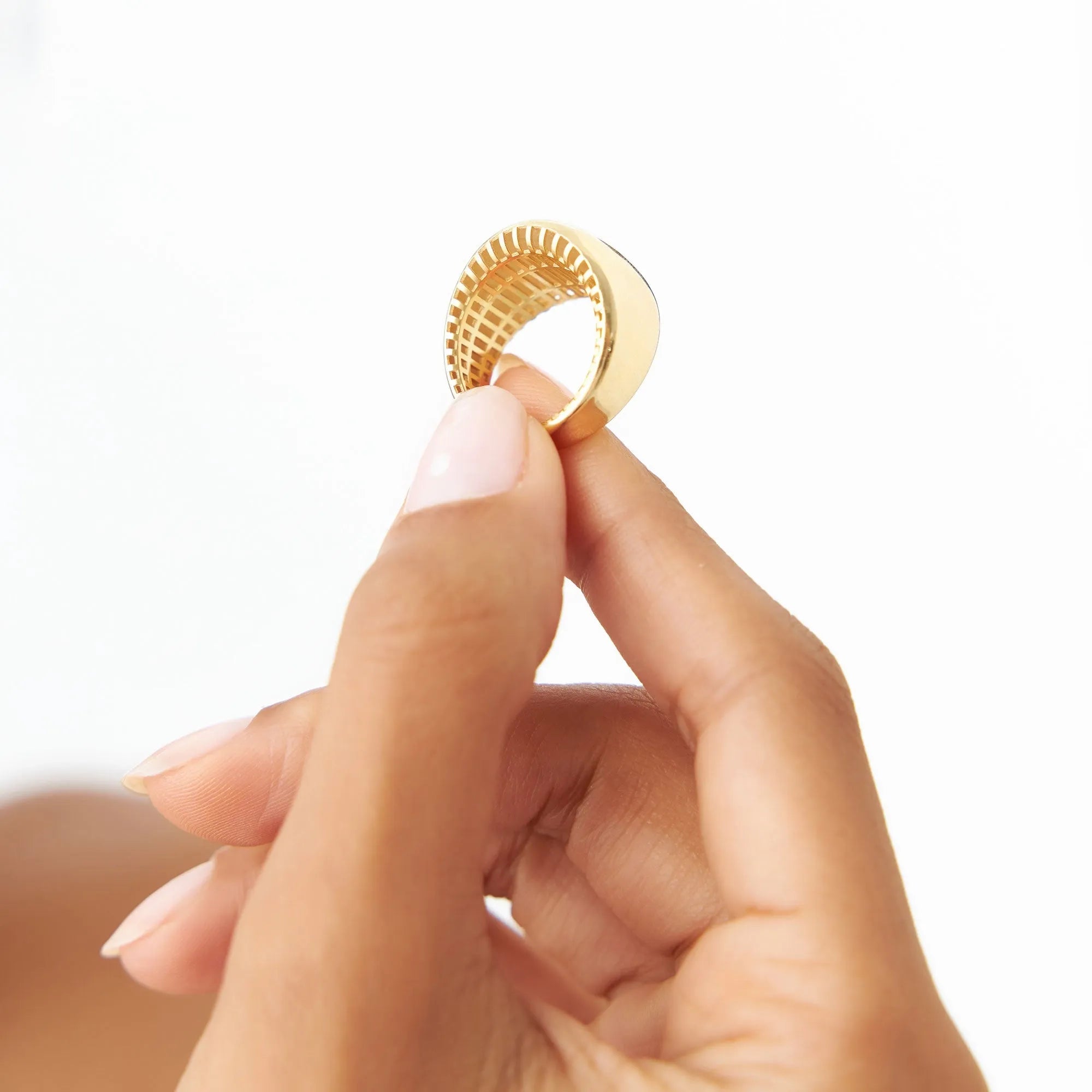14k Solid Gold Chunky Graduated Dome Statement Ring