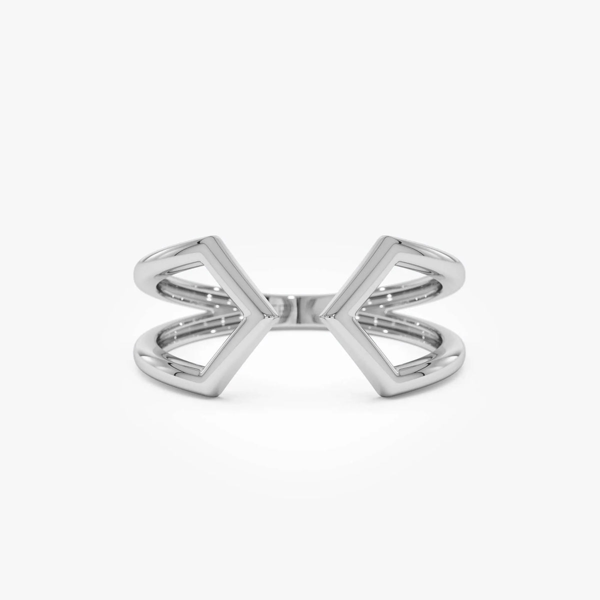 14k Gold Modern Geometric Open Ring 8.75mm Wide Graduated Band
